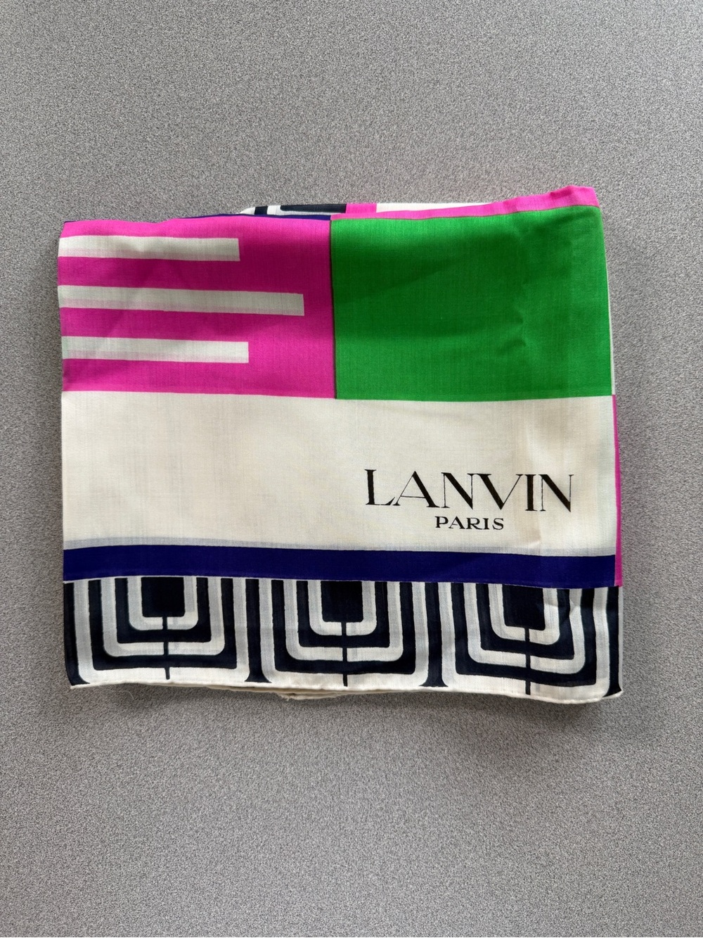 Vintage Lanvin Paris Colorblock  Scarf